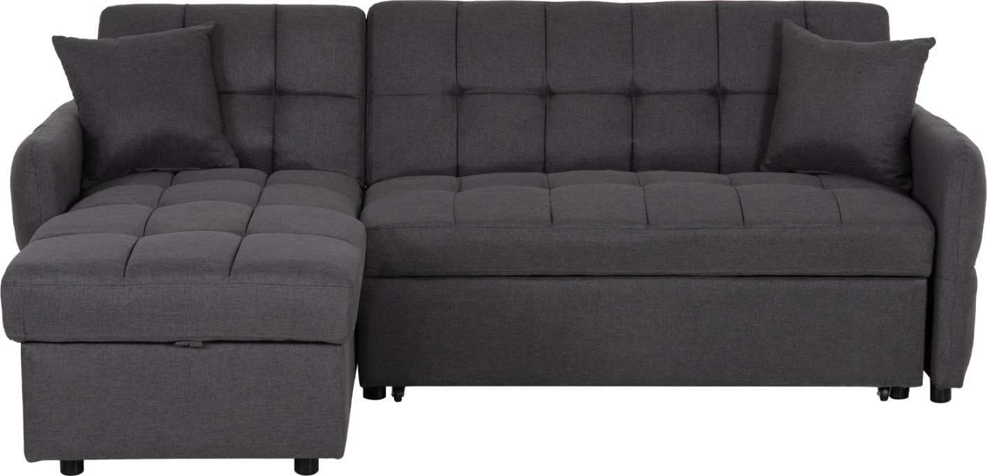 Kënd-sofë krevate me chaise të kthyeshme, ngjyrë gri, NEZU FH3294.01, 213x145x83cm
