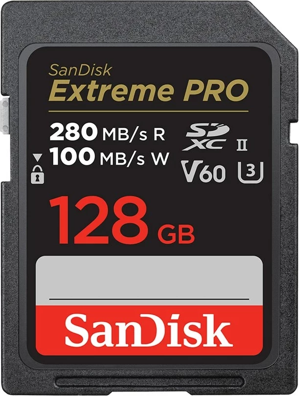 Kartelë memorie SanDisk Extreme PRO 128 GB SDXC UHS-II, e zezë