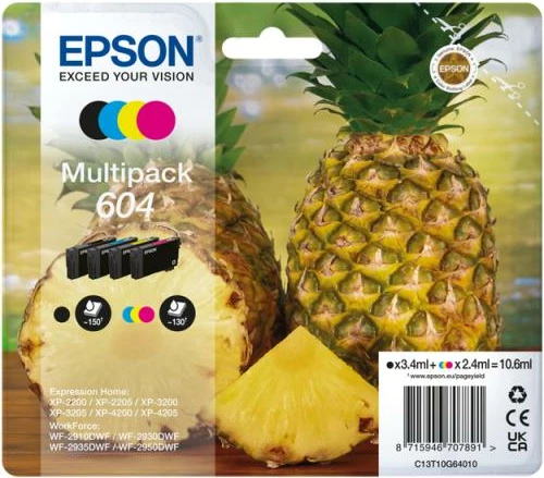 Patronë boje, Epson 604 (C13T10G64010), për Expression Home, origjinal, shumëngjyrëshe, multipack 4