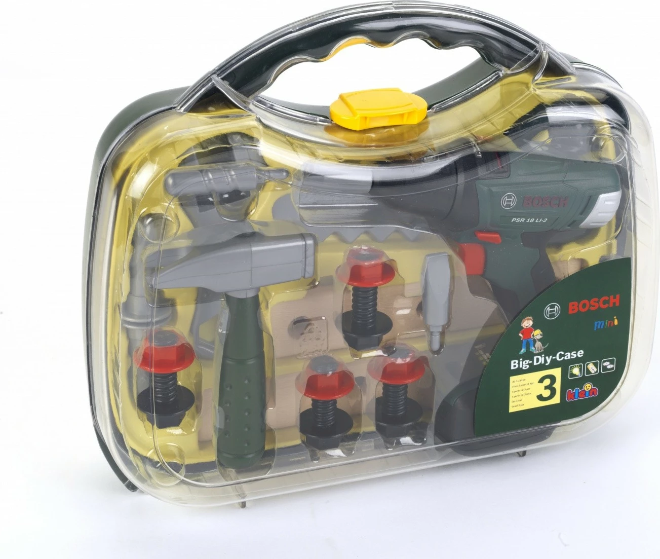 Set lodrash veglash Klein Bosch Toolbox me drill, për fëmijë, Gri/Gjelbër