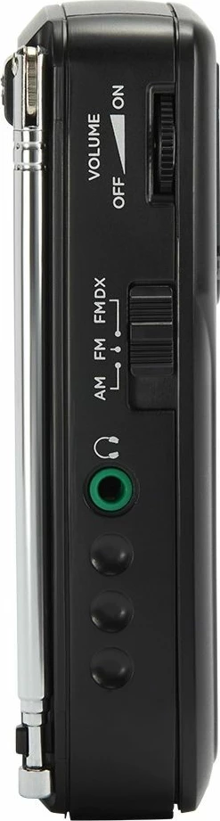 Radio portative AM/FM Aiwa RS-33, tunim analog ETS, altoparlant i integrum, dalje 3.5mm, me 2x AA, e zezë, set me kufje dhe këllëf
