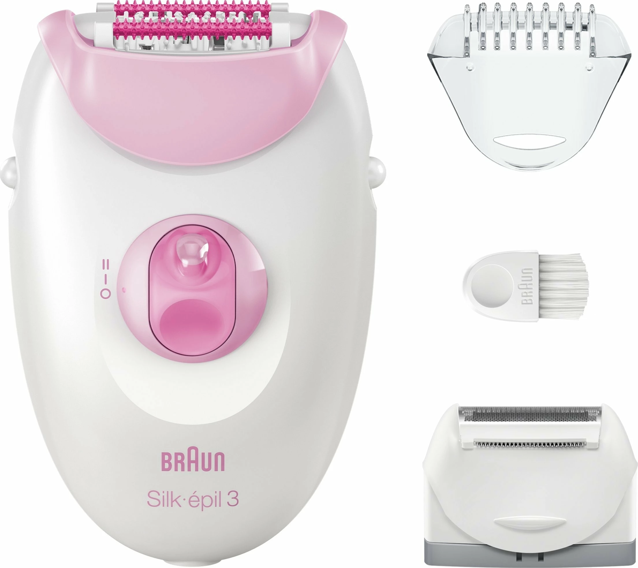 Depilator Braun Silk-épil 3 3-031, 20 pinceta, SmartLight, 2 shpejtësi, me aksesorë, rozë/bardhë