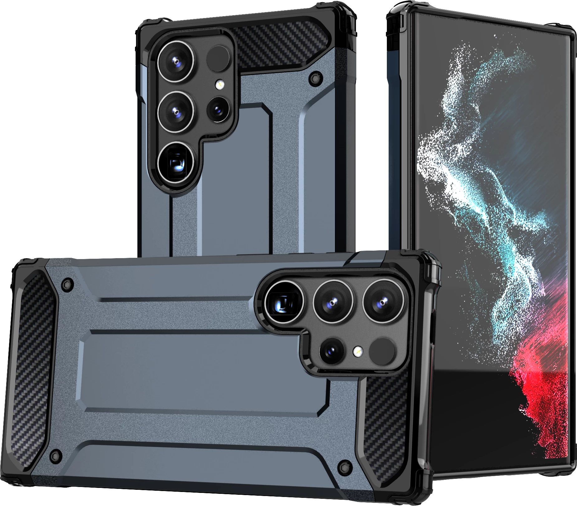 Mbështjellës Hurtel Hybrid Armor për Samsung Galaxy S24 Ultra, Blu