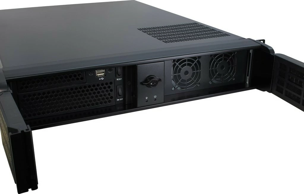 Kasë Inter-Tech 2U-2098-SL, rackmount 2U, industriale, e zezë