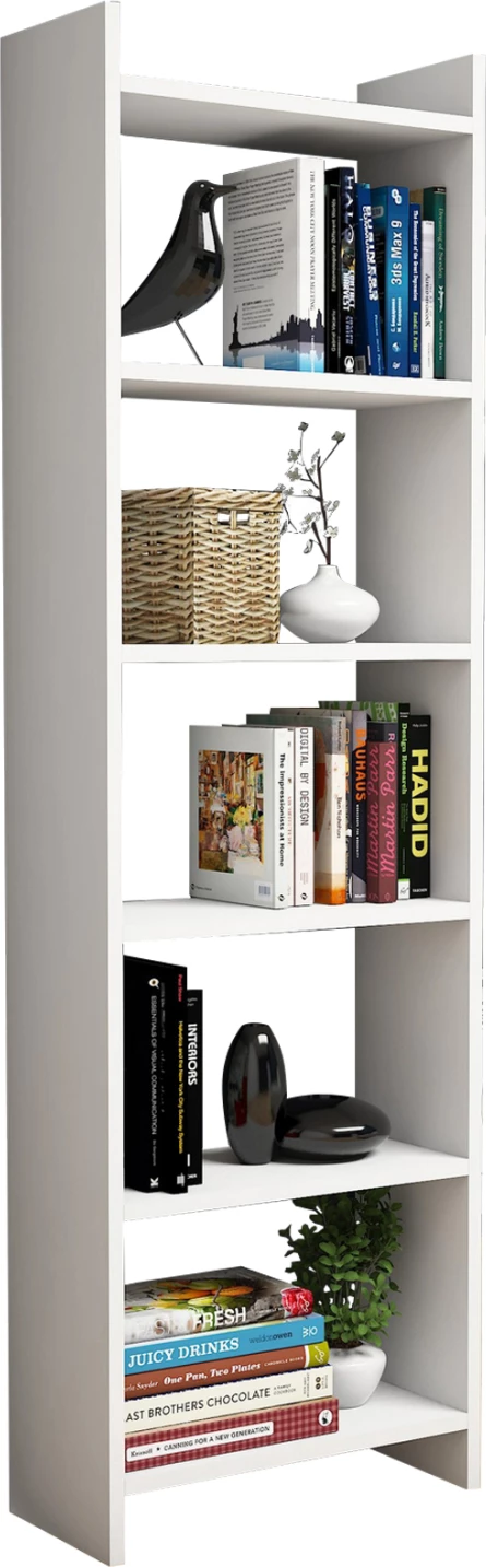 Raft librash melamine, ngjyrë e bardhë, 48,5x22x160H cm, FH9226.11