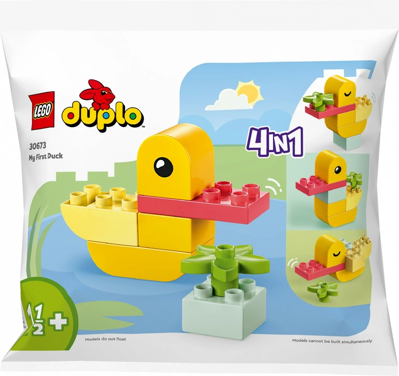 Set ndërtimi LEGO DUPLO 30673 My First Duck 4 in 1, plastikë, për fëmijë të vegjël