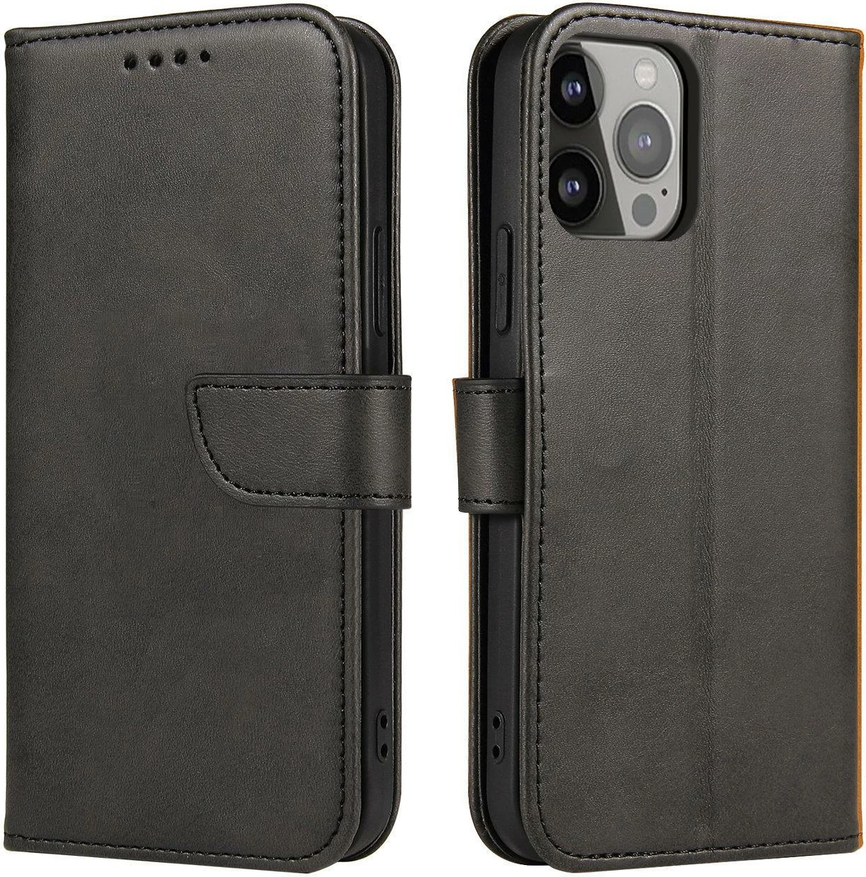 Mbështjellës Hurtel Magnet Case për Samsung Galaxy A55 5G, me kapak dhe portofol, e zezë