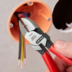 Knipex kërruse teli diagonale KP-7006180, 180mm, çelik krom-vanadium, dorezë plastike, portokalli/kuqe