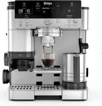 Makine kafeje Ninja ES601EU Luxe Café Premier, gjysmë automatike, mulli i integruar, sistem qumështi, 1 filxhan, inox/zezë