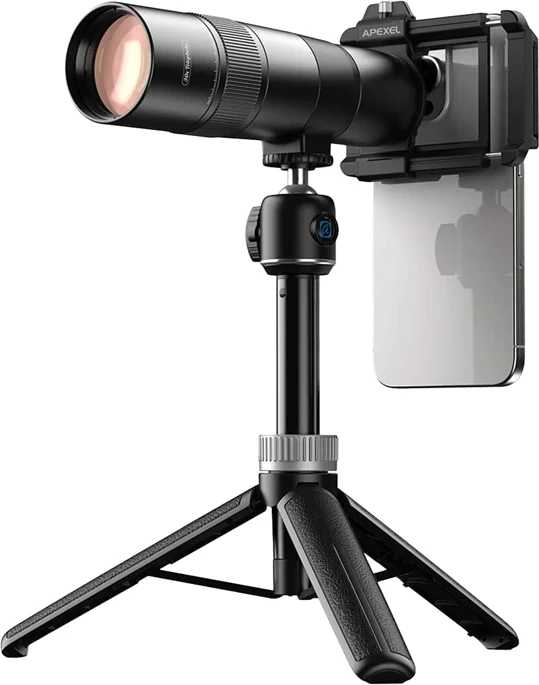 Lentë zmadhimi 30X me tripod për celular, Apexel APL-T30XJJ028, set