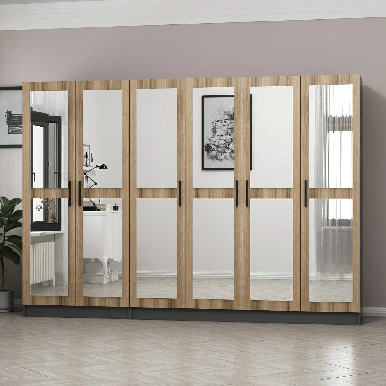 Dollap garderobe Skye Decor, ngjyrë dore, 5016