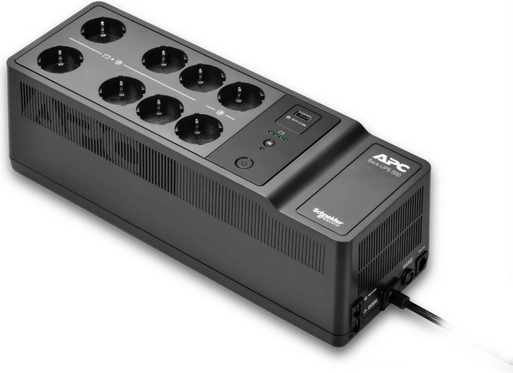 UPS APC BE500G2-GR, 500VA/300W, 8 dalje Schuko, USB, e zezë