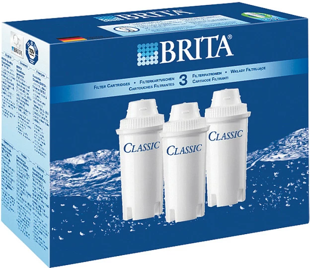 Filter cartridge Brita Classic 3-Pack, 3 copë, Brita, për filtrimin e ujit, e bardhë