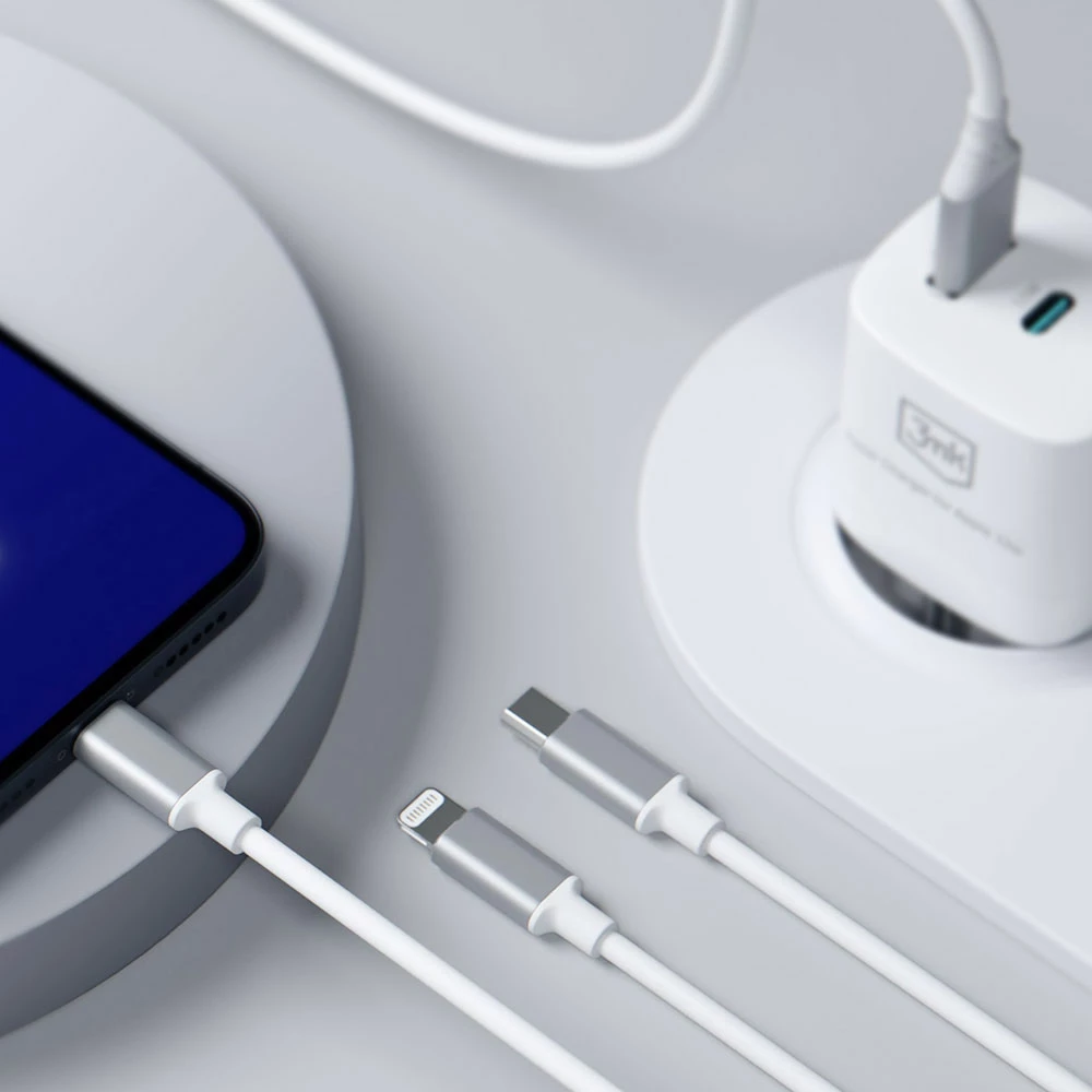 Kabllo 3in1 3mk Hyper Cable, 1.5m, USB-A në USB-C/Micro USB/Lightning, Bardhë
