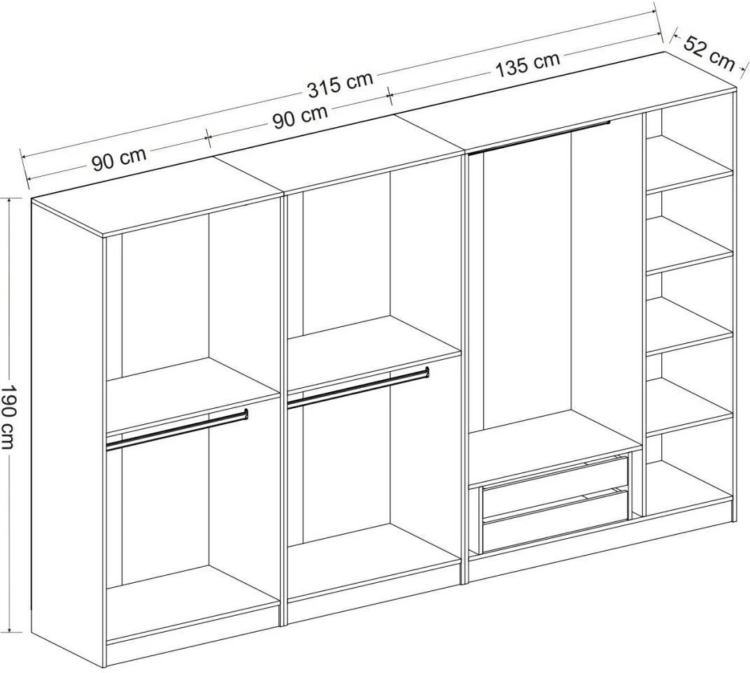 Dollap Skye Decor, i bardhë, 3822