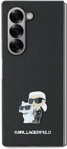 Mbështjellës Karl Lagerfeld Saffiano Metal Pin për Samsung Galaxy Z Fold 6, i zi