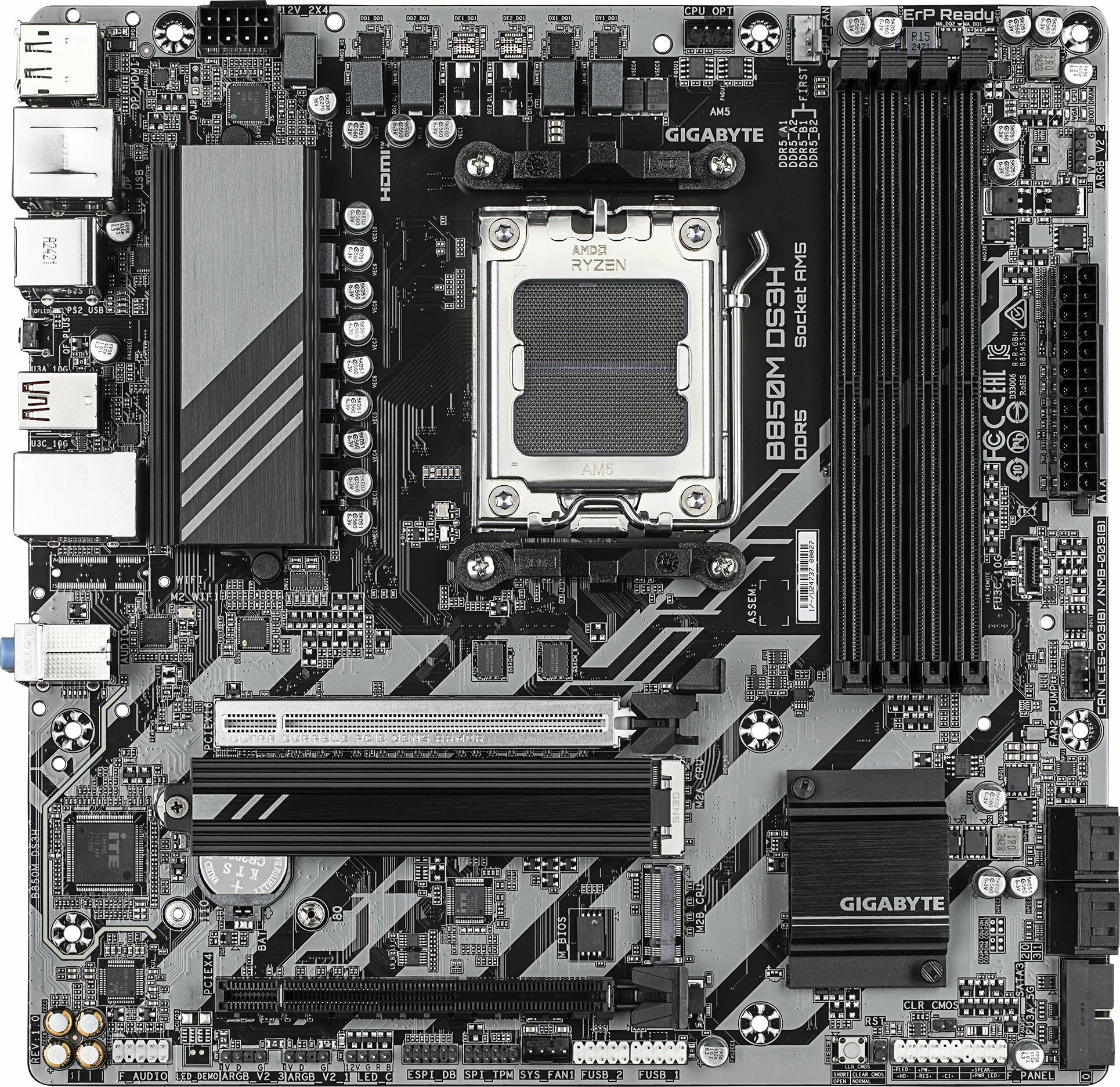 Pllakë amë Gigabyte B850M DS3H Micro ATX, AM5, DDR5