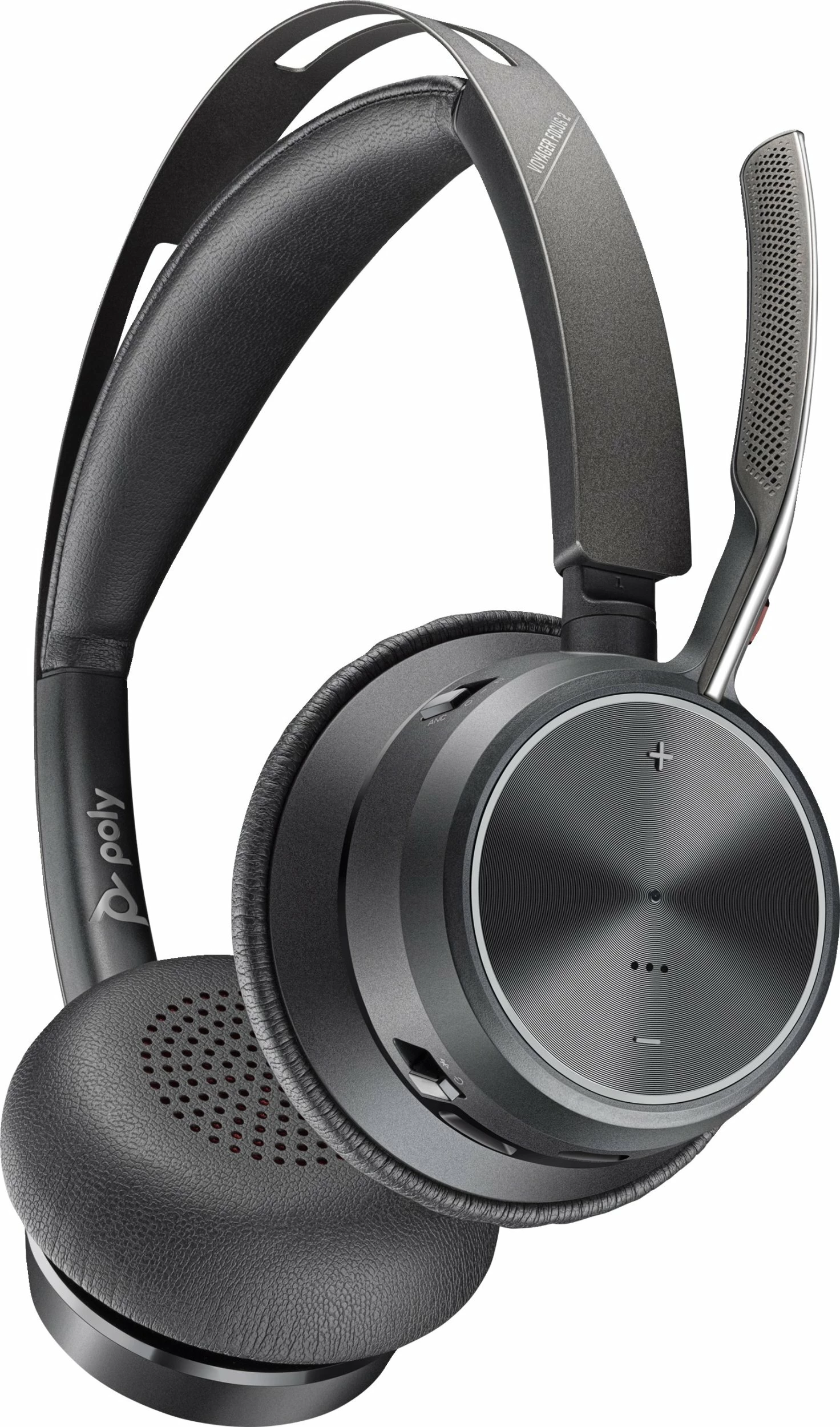 Kufje Poly Voyager Focus 2 9T9J5AA, Bluetooth 5.1, ANC, me stacion karikimi, të zeza