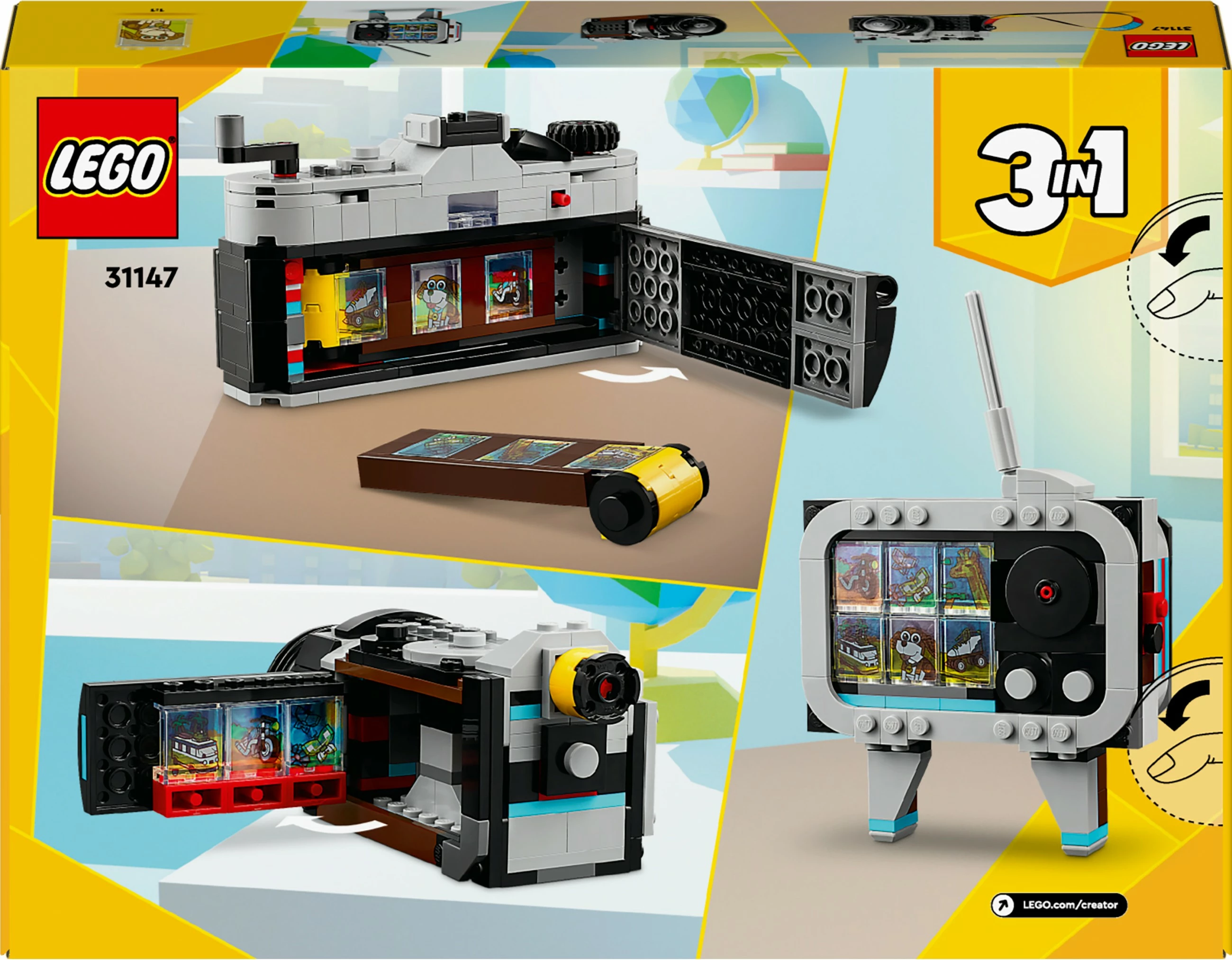 Set ndërtimi LEGO Retro Kamera, 8 vjeç+, 261 pjesë, shumëngjyrëshe