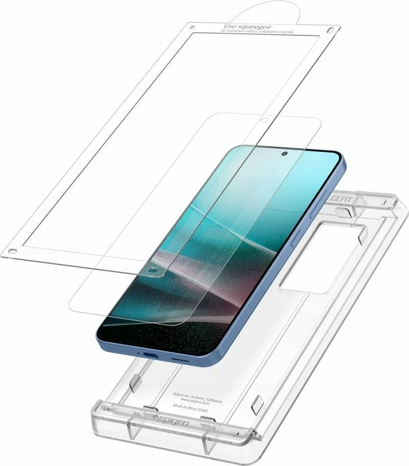 Xham mbrojtës hibrid Spigen Elite Shield EZ Fit HD për Samsung Galaxy S25, transparent, 1 copë