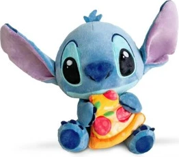 Lodër pelushi Disney Stitch me pizza, Simba, 25 cm, shumëngjyrëshe