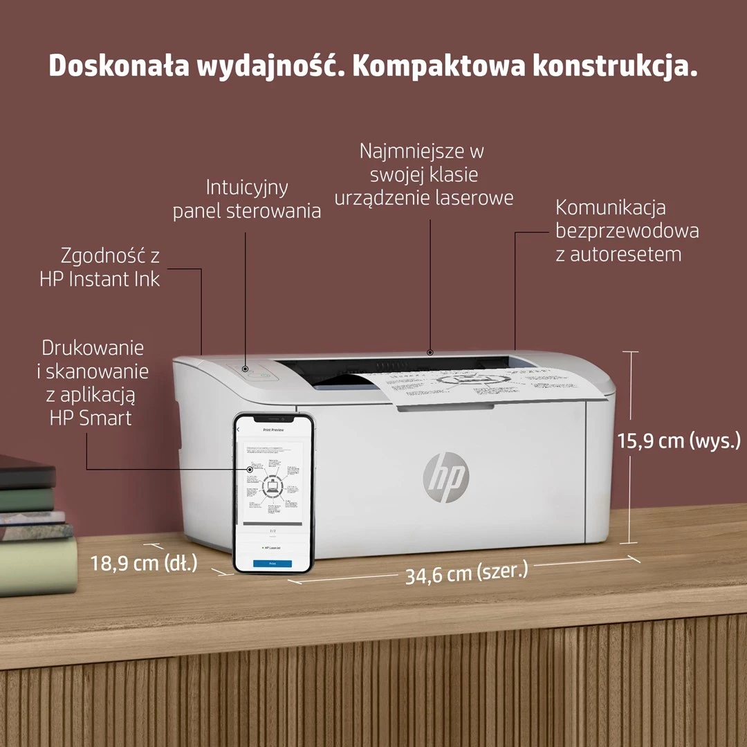 Printer Laser HP LaserJet M110w, për zyrë të vogël, në ngjyrë të bardhë