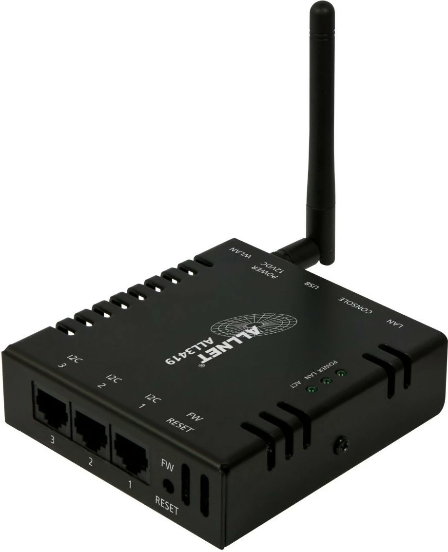 Termometër IP ALLNET ALL3419, Wired & Wireless, Fast Ethernet, Wi-Fi 4, 150 Mbit/s, E zezë