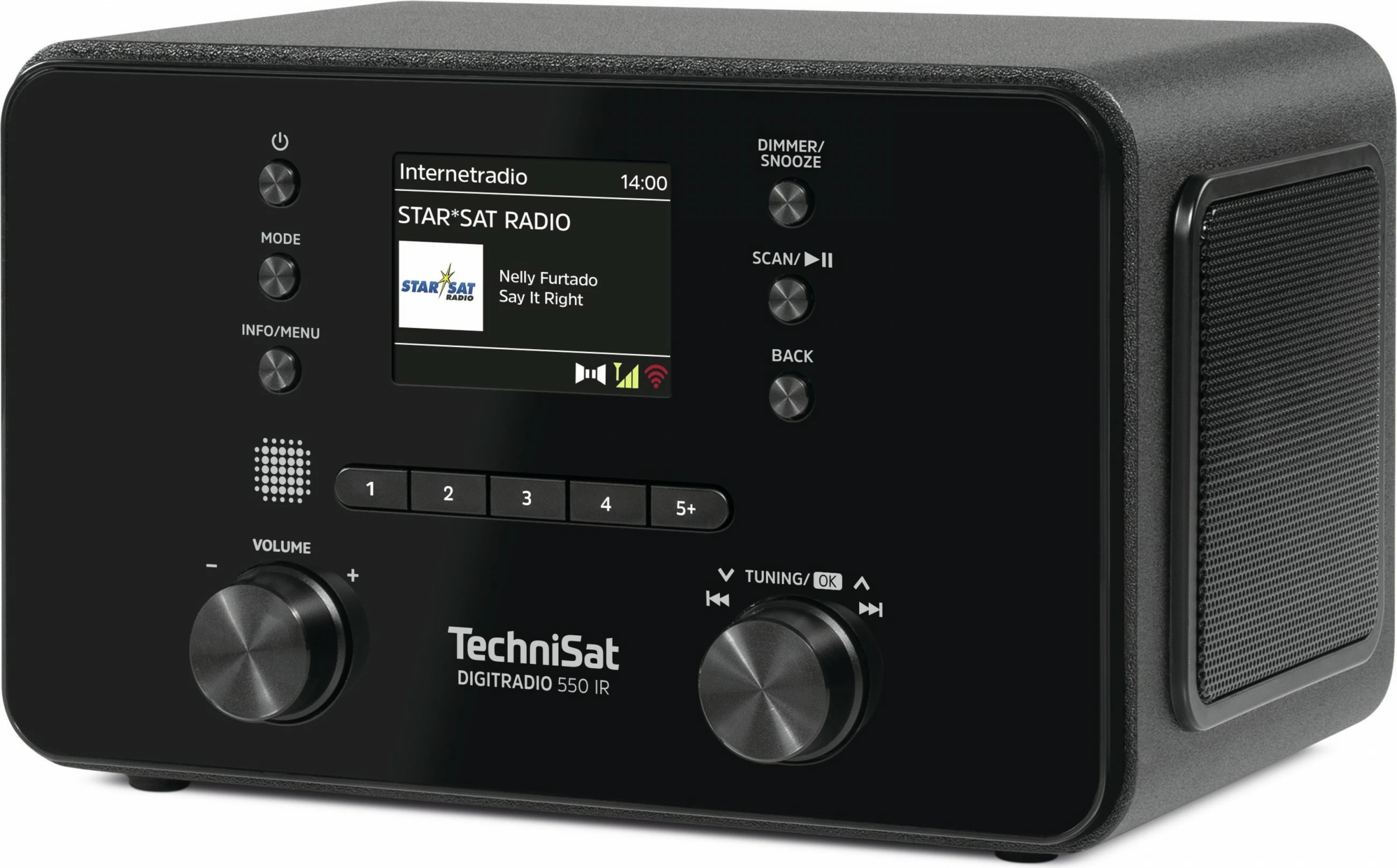 Radio digjitale TechniSat DigitRadio 550 IR, internet radio, DAB+, FM, e zezë