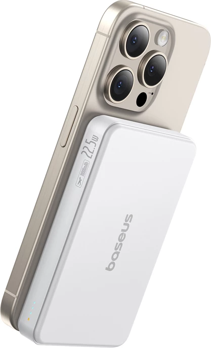 Powerbank Baseus Airpow2 Qi2, 10000mAh, 22.5W, e bardhë