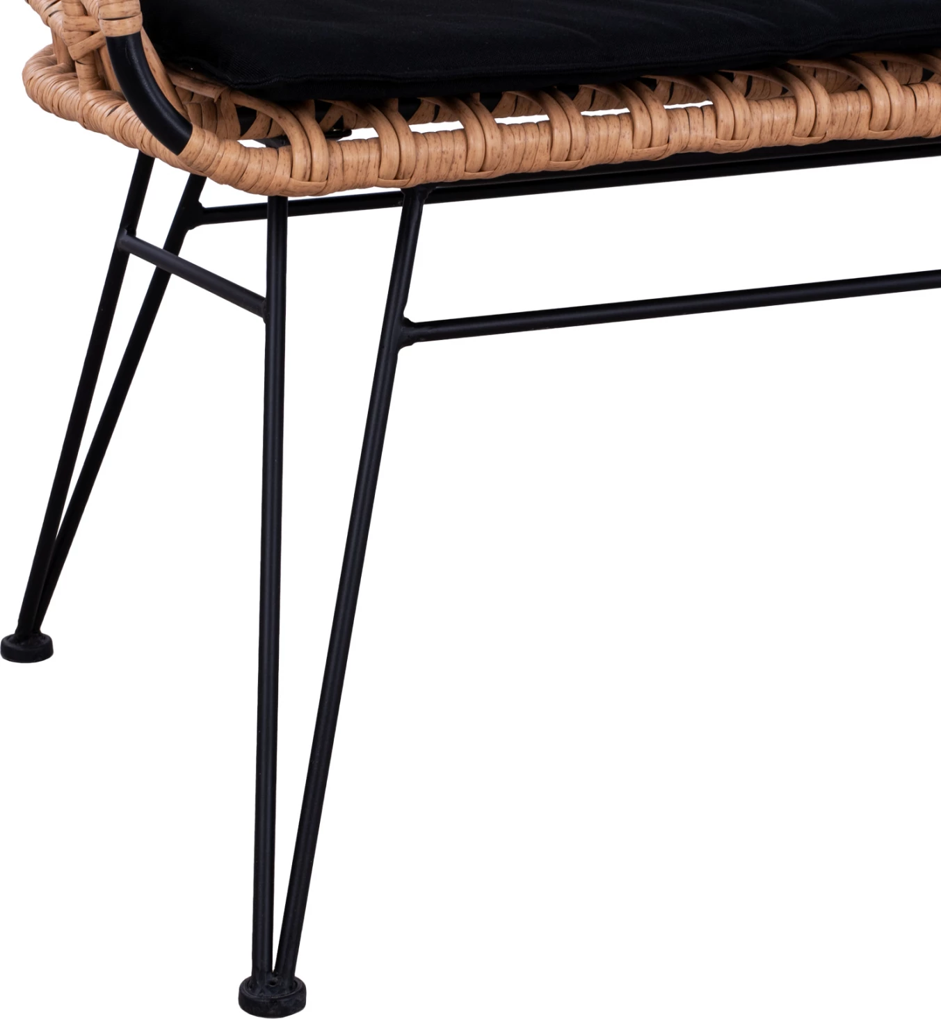 Bancë metalike Allegra FH5692 me thurje, ngjyrë zezë-bezhë, 124x57x77 cm