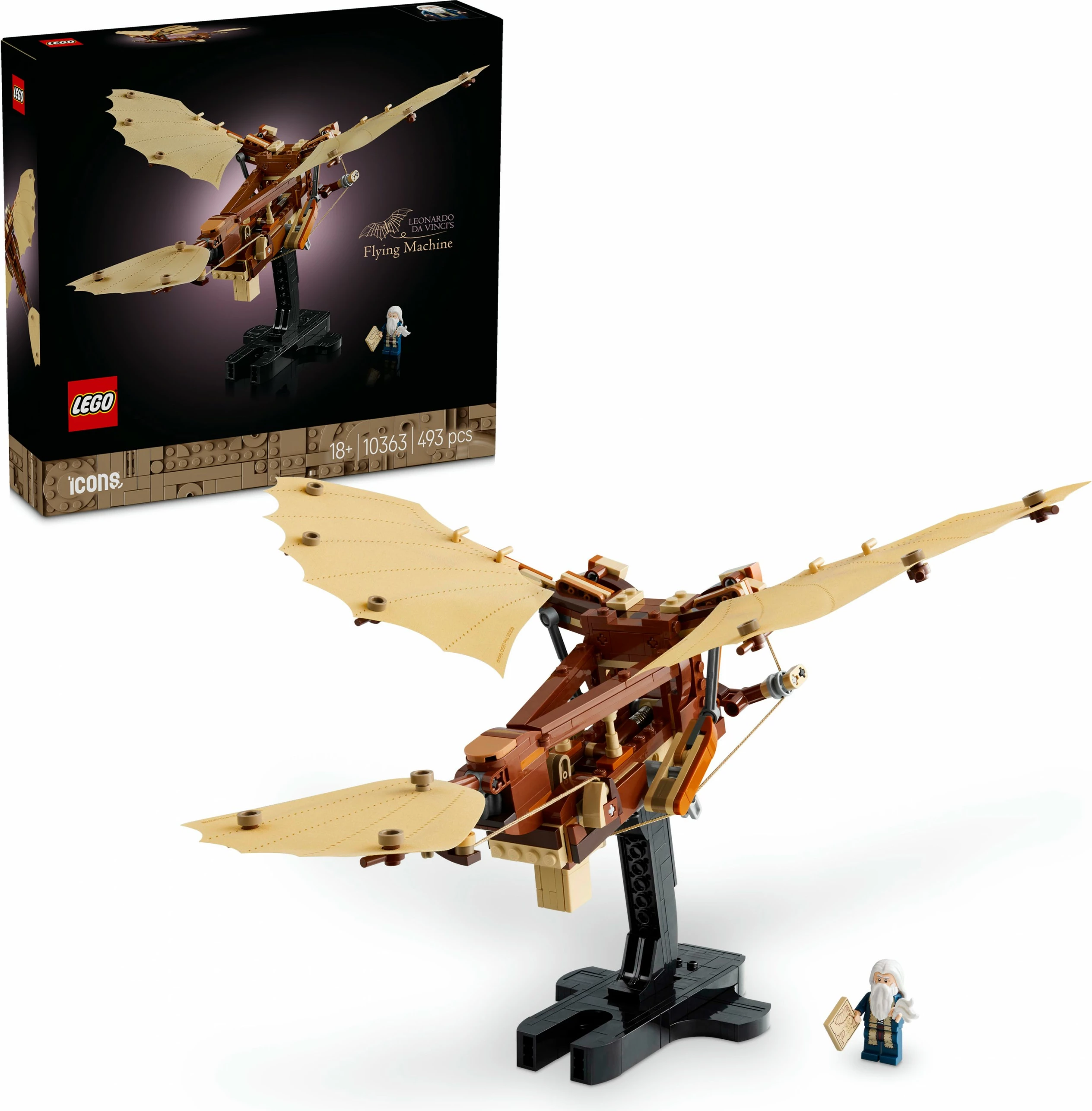 Set ndërtimi LEGO Leonardo da Vinci's Flying Machine, 493 pjesë, shumëngjyrësh