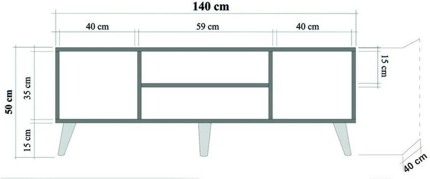 Komodë për TV, ngjyrë sonoma oak, Truva - 728