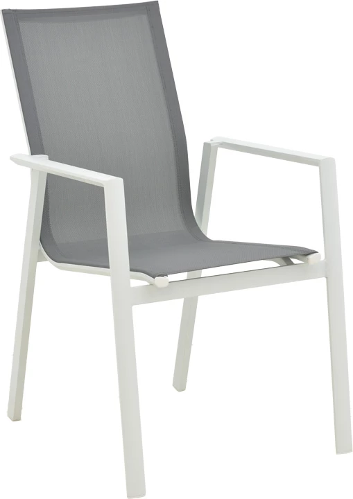 Set tavolinë me karrige Pinap-Dashiell, alumin i bardhë, kompensatë natyrale, 5 copë, Φ110x74cm