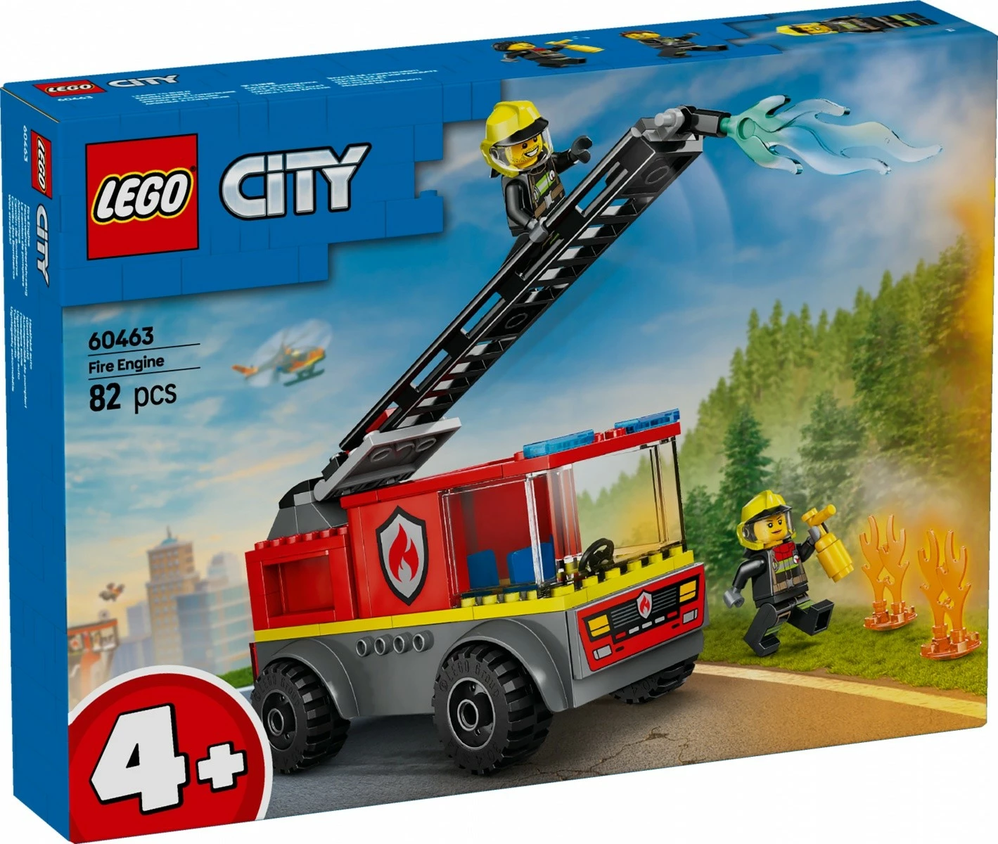 Set lodrash LEGO City 60463, Kamion zjarri me shkallë, 82 pjesë, për fëmijë, plastikë