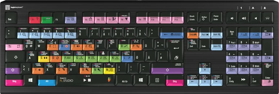 Tastierë LogicKeyboard FL Studio Astra 2 DE për PC, me taste të ngjyrosura