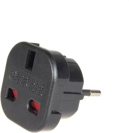 Adapter Maclean MCE72 për prizë EU në UK, i zi