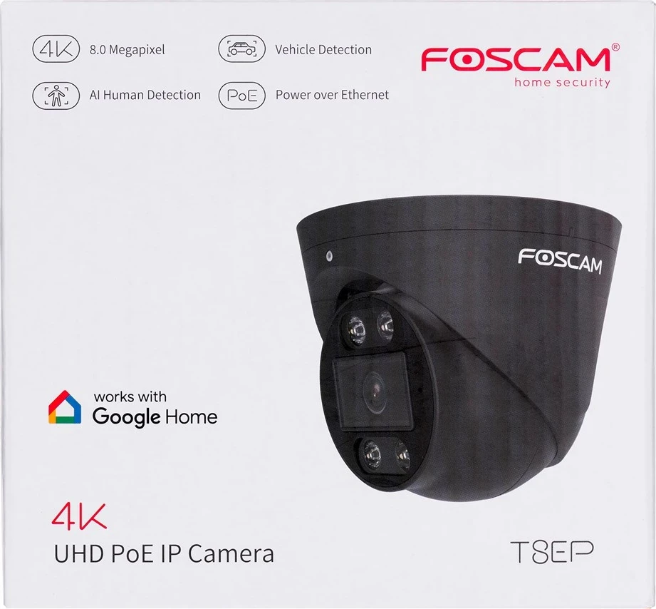 Kamera IP POE FOSCAM T8EP 8MP, e zezë