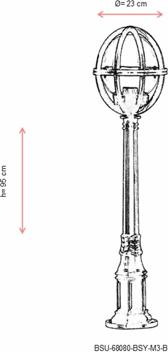 Llambë dyshemeje për jashtë Opviq, e zezë, BSU-68080-BSY-M3-B