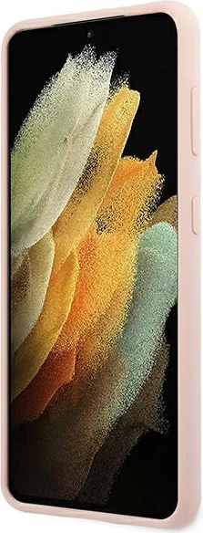 Mbështjellës Guess GUHCS21MLSVSPI për Samsung Galaxy S21+, silikon, rozë