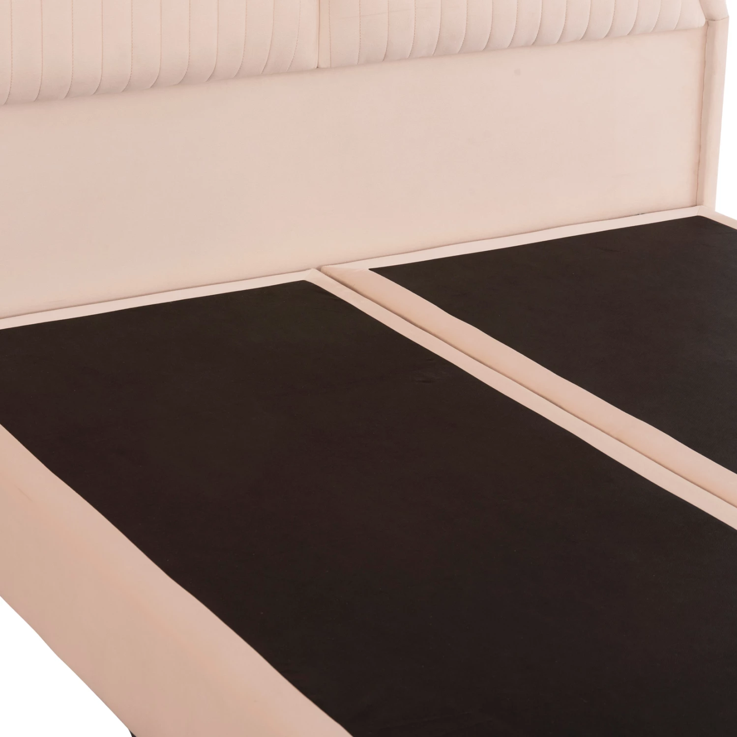 Krevat dopio NESTOR, kadife bezhë, për dyshek 160x200cm