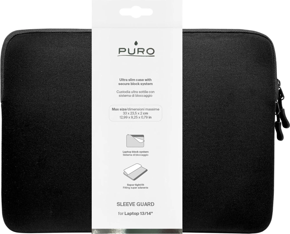 Çantë laptopi Puro Slim Guard 14\" neopren e zezë