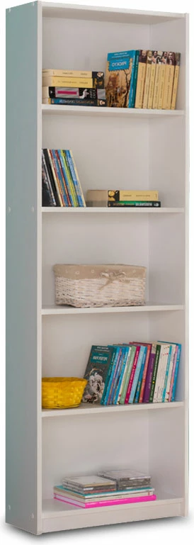 Raft librash Max, ngjyrë e bardhë, 58x23x170 cm