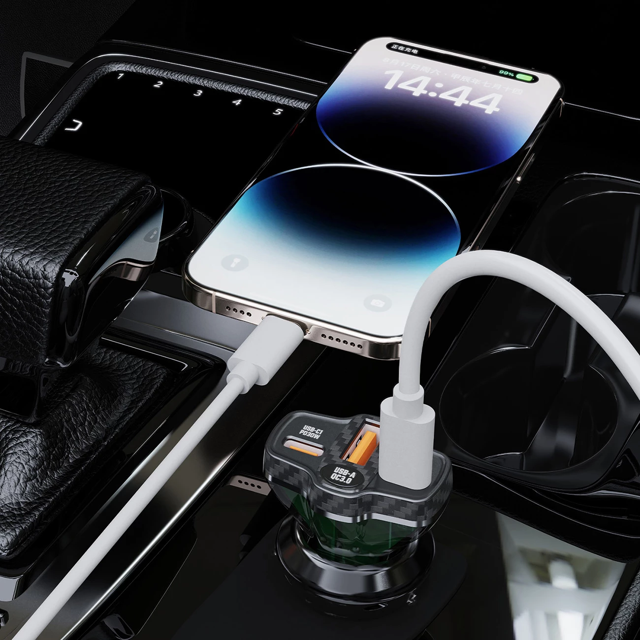 Karikues veture Dudao R78, 78W, 2xUSB-A QC, USB-C PD, i zi