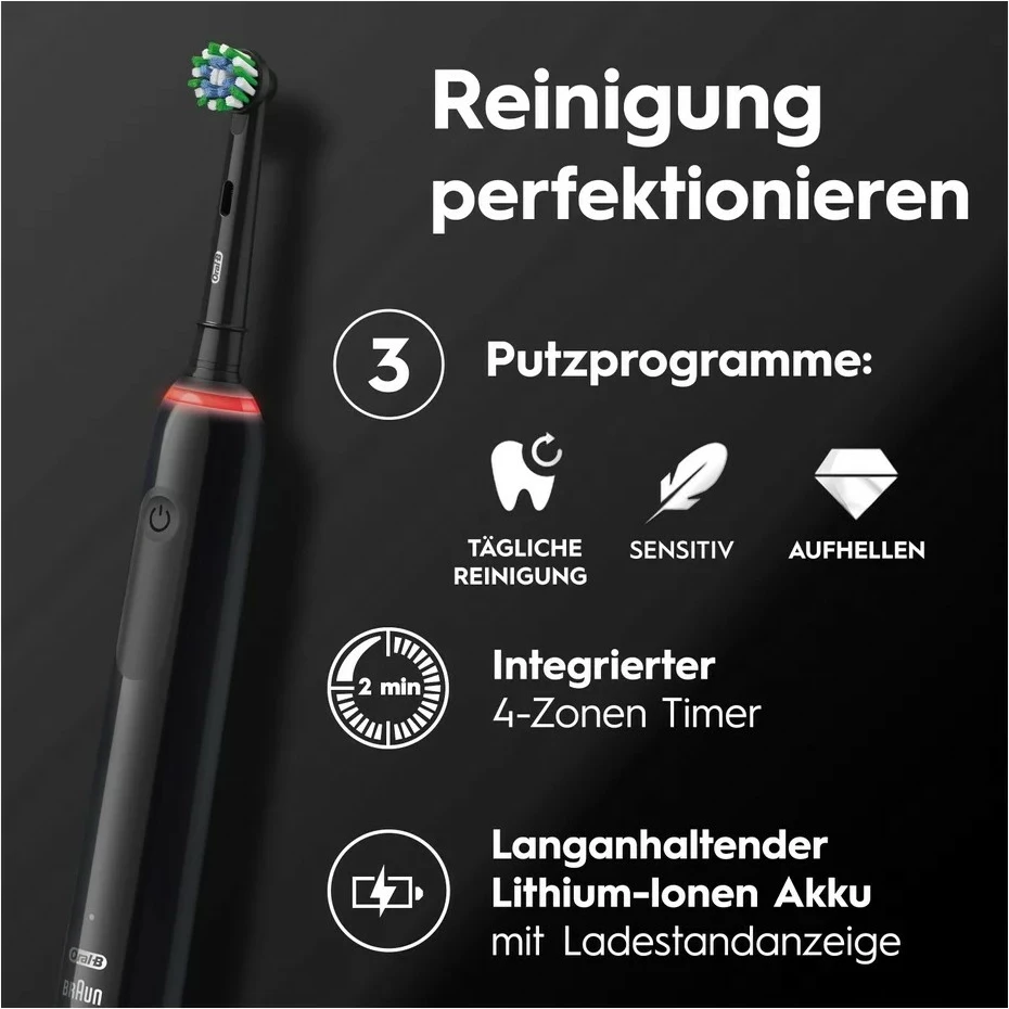 Furçë dhëmbësh elektrike Oral-B Pro 3, zi/bardhë