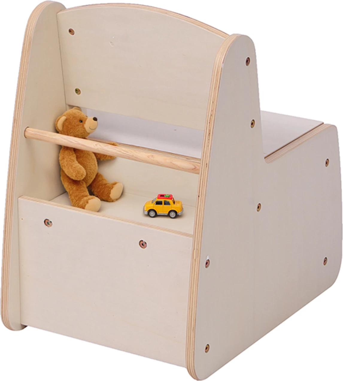 Karrige për fëmijë me hapësirë për ruajtje, natyrale, RICKI FH18343.01, 33x43x47cm