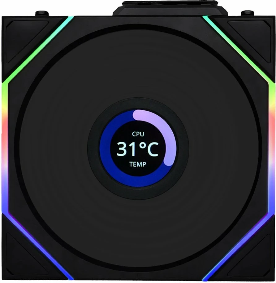 Ventilator ftohës PC Lian Li UNI FAN TL Wireless LCD 140mm Reverse Blade 14RTLLCD1W1B, zi, 1 copë