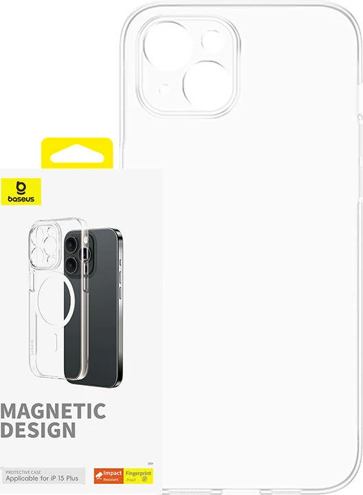 Mbështjellës magnetik për celular Baseus OS-Lucent Series për iPhone 15 Plus, transparent