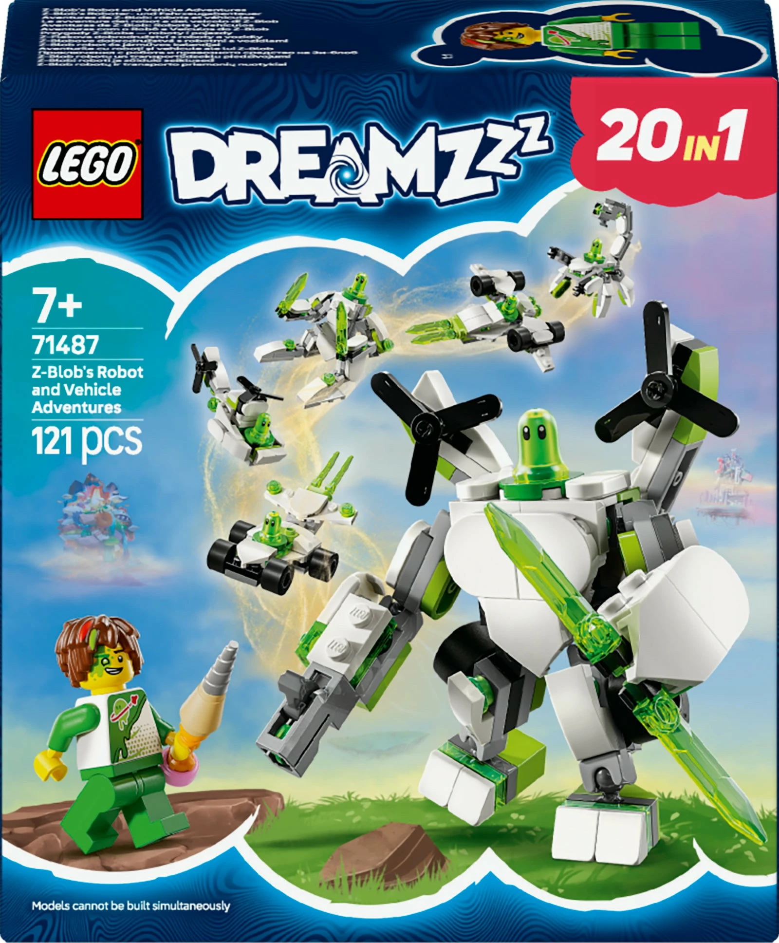 Set LEGO DREAMZzz 71487 Z-Blob Robot dhe Automjete, 121 pjesë