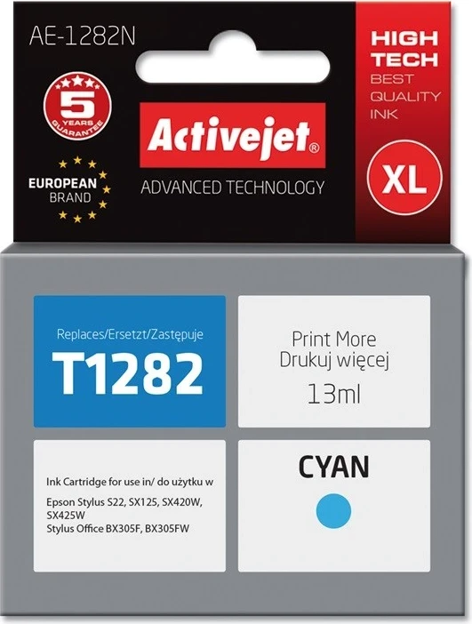 Ngjyrë zëvendësuese Activejet AE-1282N për printer Epson, 13 ml