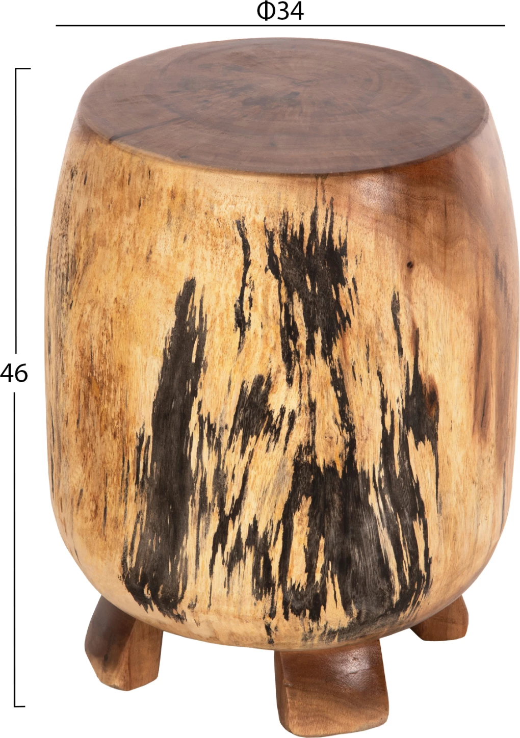 Karrige për bar BOZZO, dru SUAR, natyrale, FH9762, Φ34x46Hcm